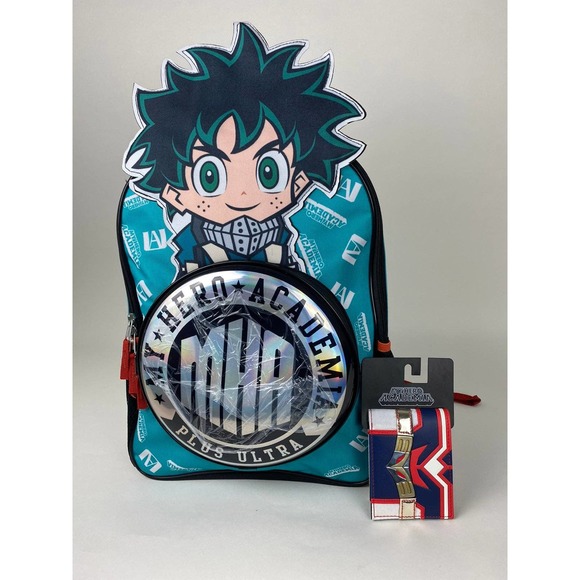 My Hero Academia Izuku Midoriya Kids Die Cut Backpack with All Might Wallet